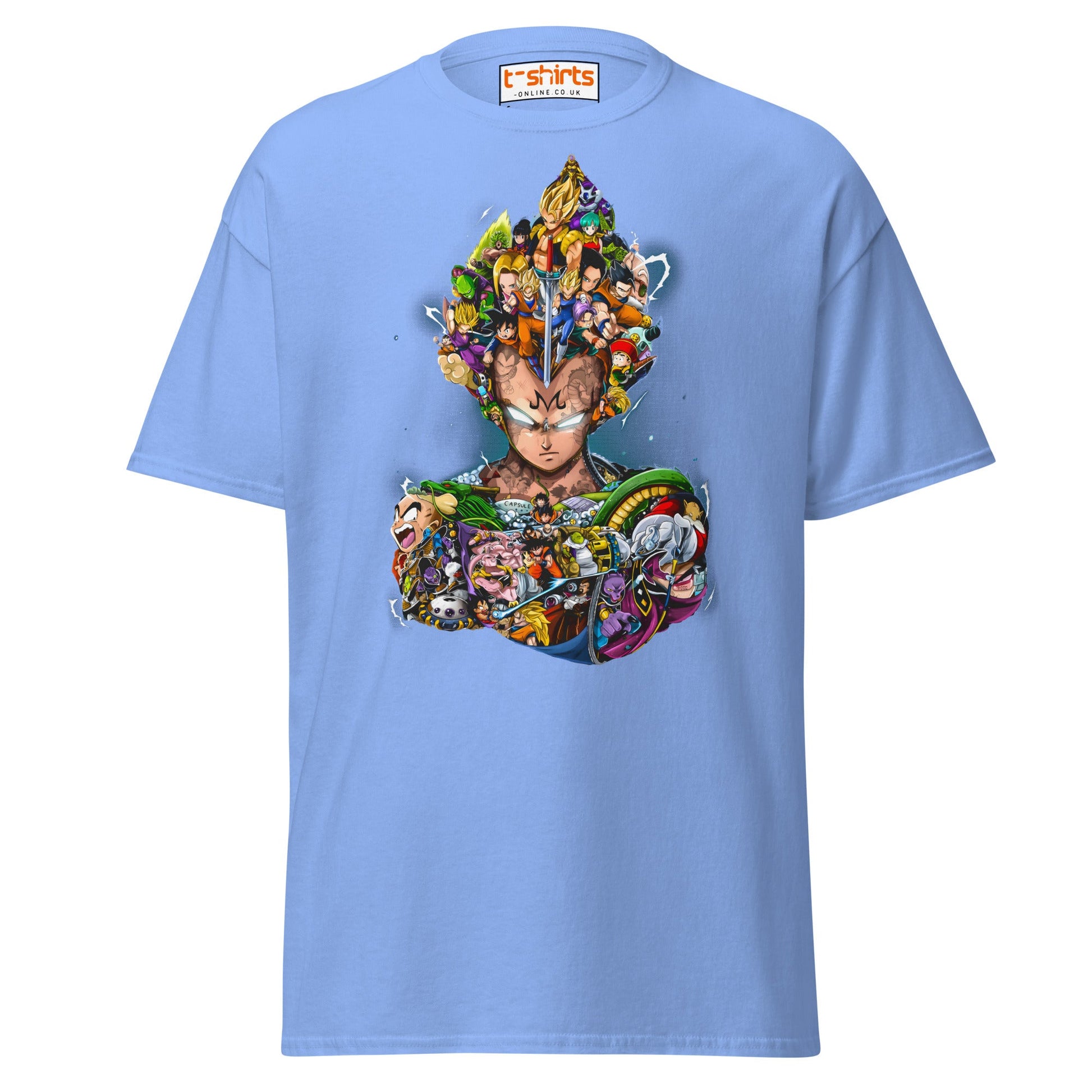Dragon Ball Z Collage T-Shirt | Epic Anime Art Tee - Carolina Blue - T-Shirts Online