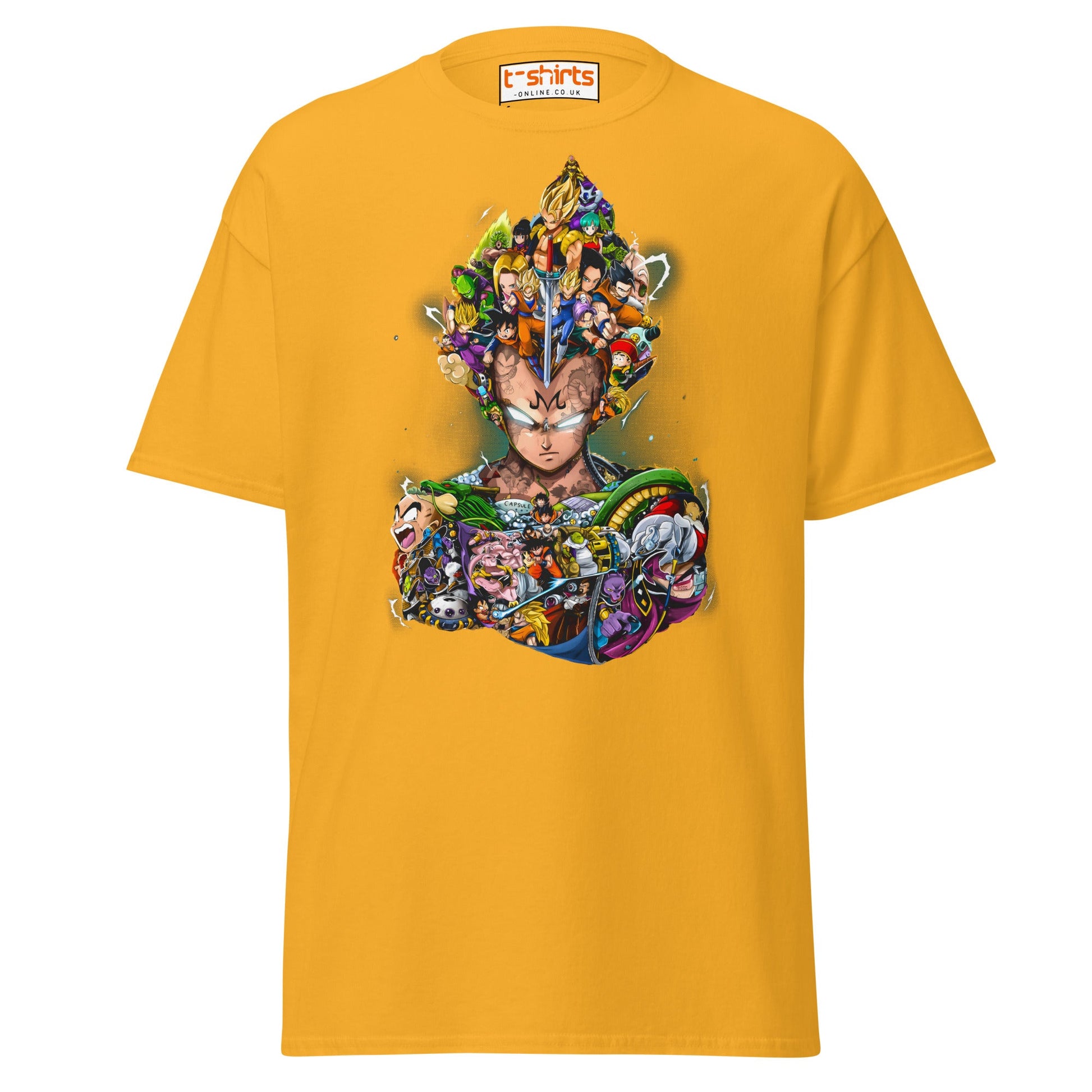 Dragon Ball Z Collage T-Shirt | Epic Anime Art Tee - Gold - T-Shirts Online