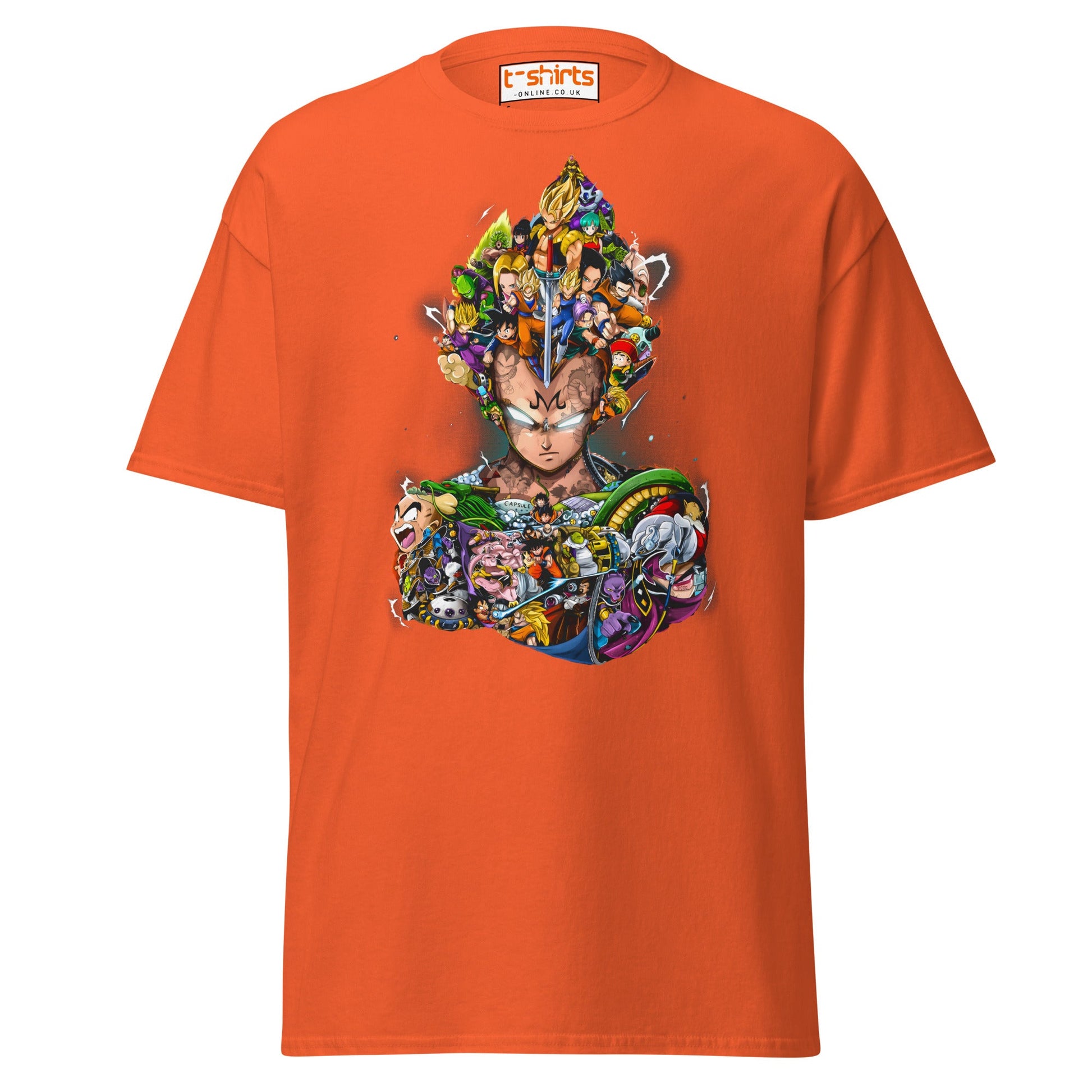 Dragon Ball Z Collage T-Shirt | Epic Anime Art Tee - Orange - T-Shirts Online