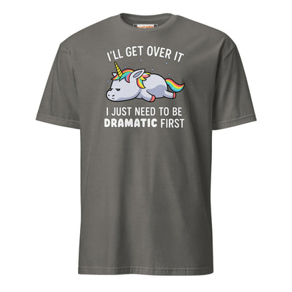 Dramatic Unicorn T-Shirt | I'll Get Over It Funny Tee - Charcoal - T-Shirts Online