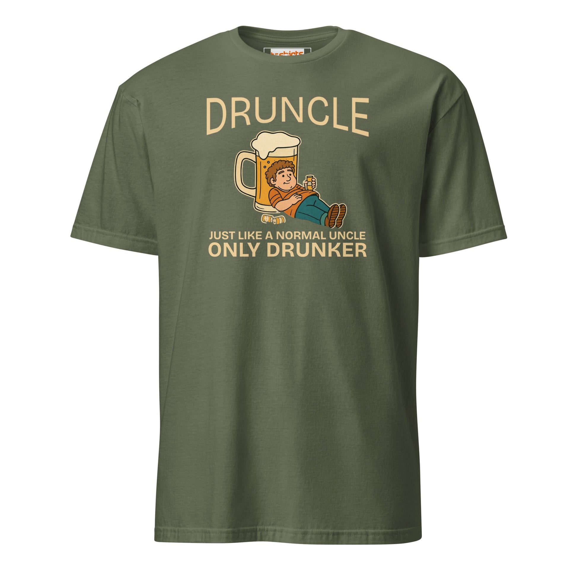 Druncle T-Shirt | Just Like a Normal Uncle - Only Drunker - Military Green - T-Shirts Online