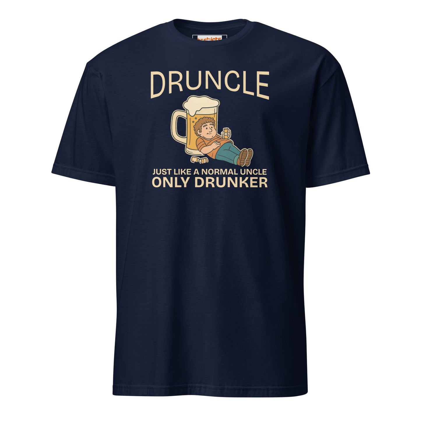 Druncle T-Shirt | Just Like a Normal Uncle - Only Drunker - Navy - T-Shirts Online
