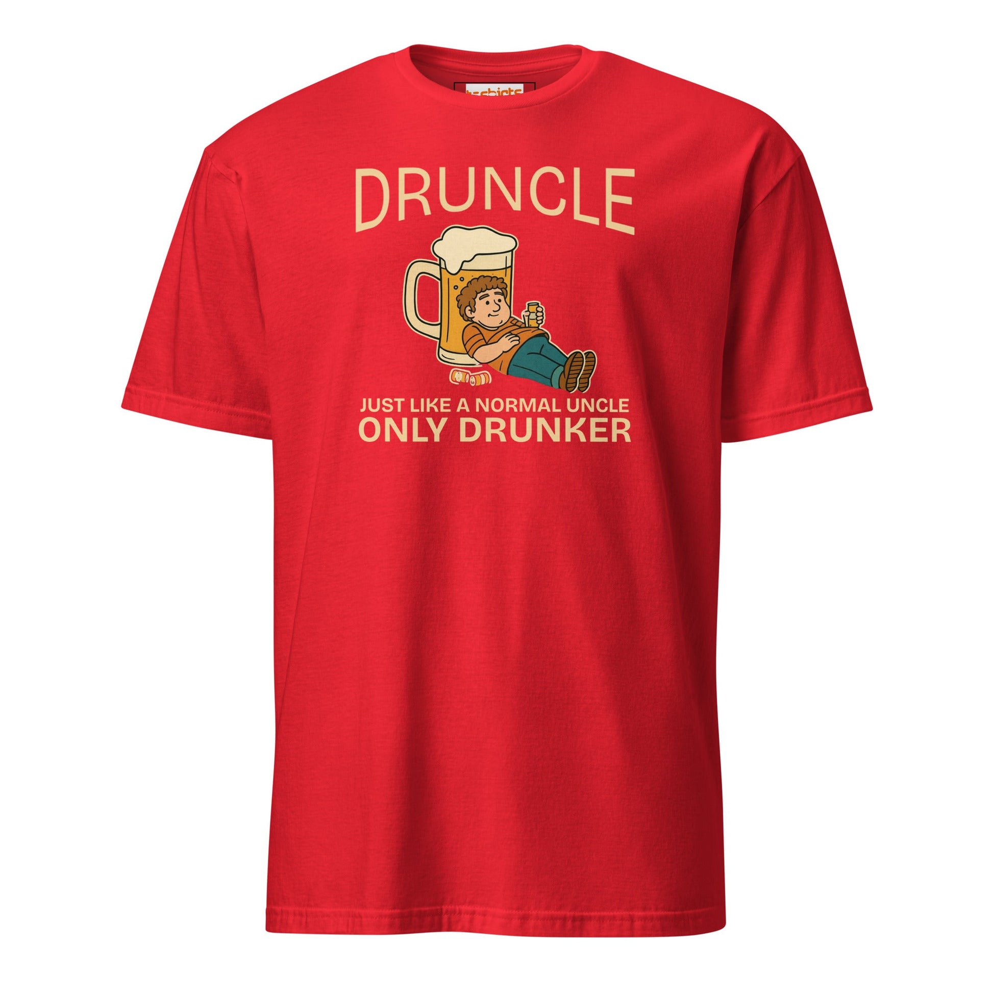 Druncle T-Shirt | Just Like a Normal Uncle - Only Drunker - Red - T-Shirts Online