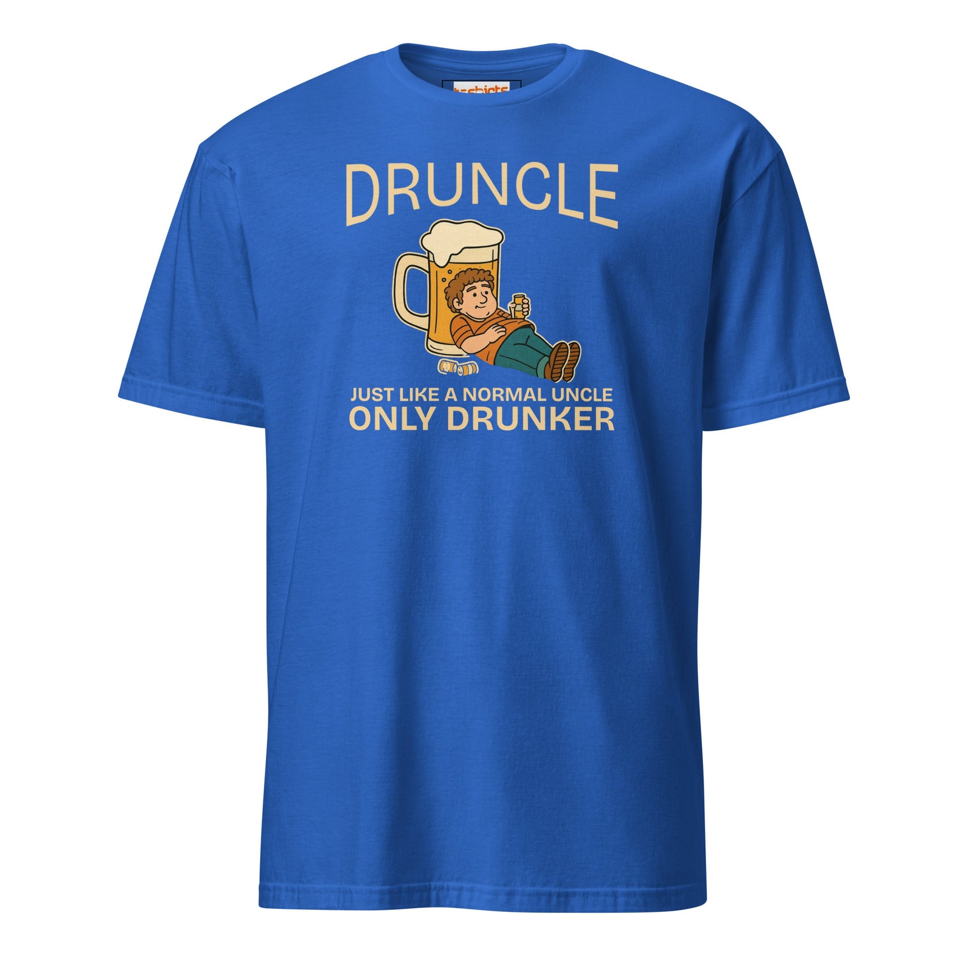 Druncle T-Shirt | Just Like a Normal Uncle - Only Drunker - Royal - T-Shirts Online