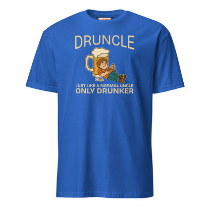 Druncle T-Shirt | Just Like a Normal Uncle - Only Drunker - Royal - T-Shirts Online
