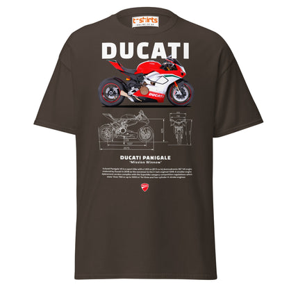 Ducati Panigale V4 T-Shirt | Superbike Blueprint Tee - Dark Chocolate - T-Shirts Online