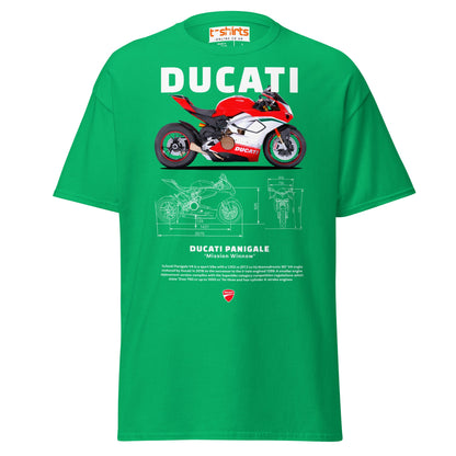 Ducati Panigale V4 T-Shirt | Superbike Blueprint Tee - Irish Green - T-Shirts Online