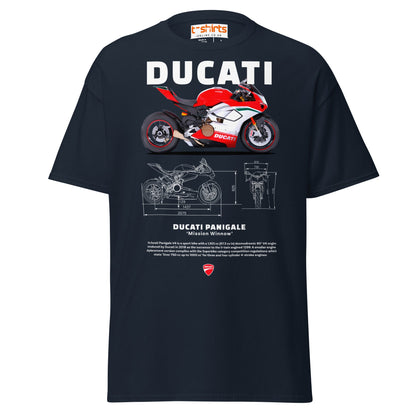 Ducati Panigale V4 T-Shirt | Superbike Blueprint Tee - Navy - T-Shirts Online