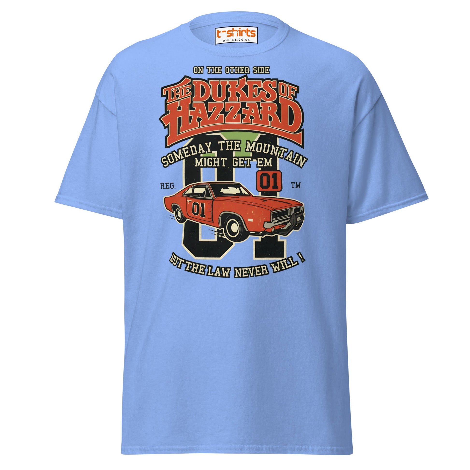 Dukes of Hazzard T-Shirt | Retro Classic Car Tee - Carolina Blue - T-Shirts Online