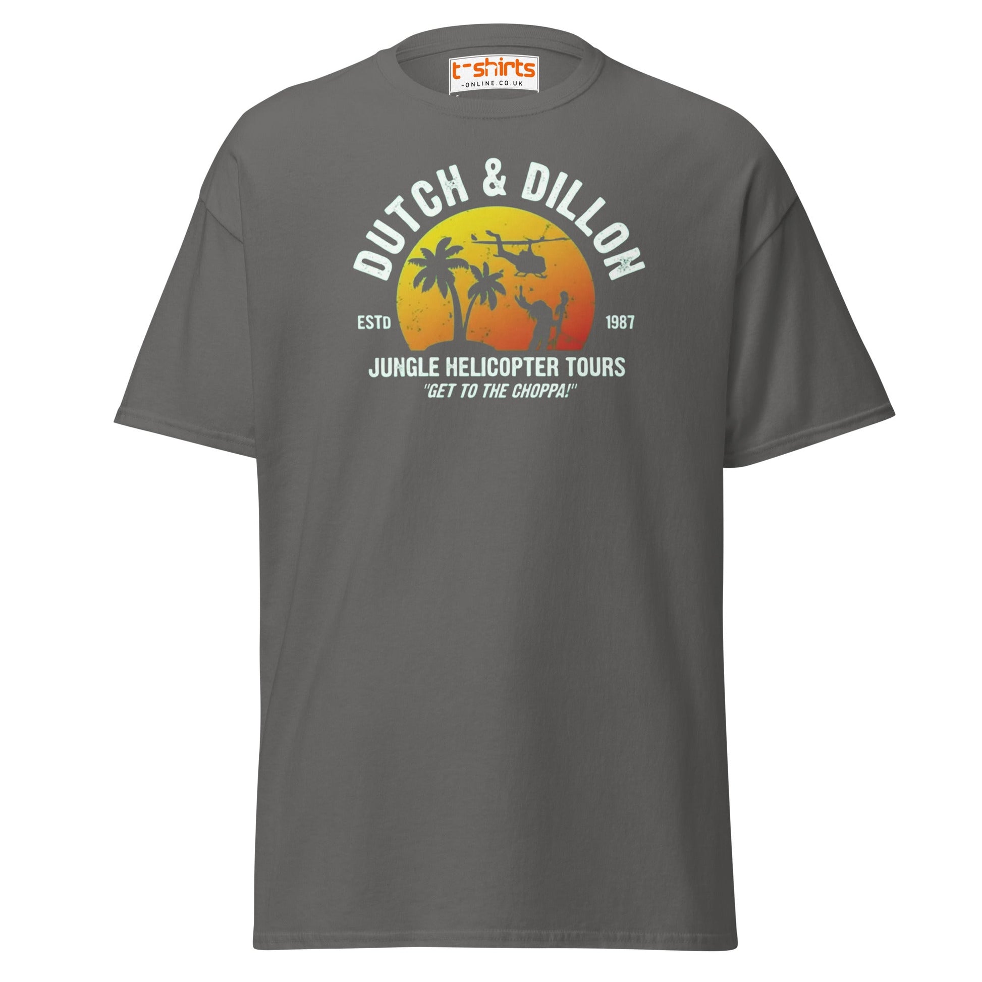 Dutch & Dillon Jungle Tours T-Shirt | Retro Movie Tee - Charcoal - T-Shirts Online