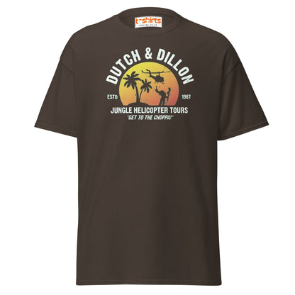 Dutch & Dillon Jungle Tours T-Shirt | Retro Movie Tee - Dark Chocolate - T-Shirts Online