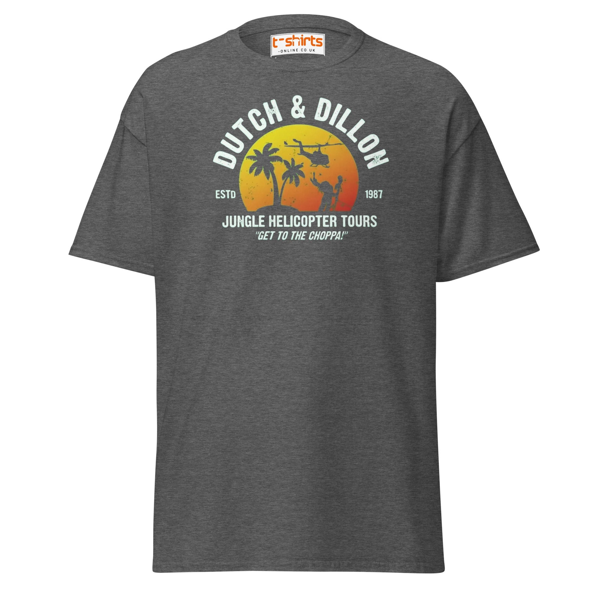 Dutch & Dillon Jungle Tours T-Shirt | Retro Movie Tee - Dark Heather - T-Shirts Online