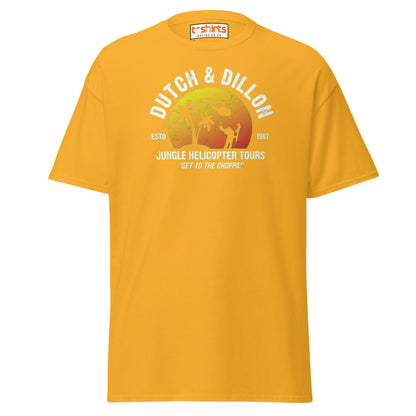 Dutch & Dillon Jungle Tours T-Shirt | Retro Movie Tee - Gold - T-Shirts Online