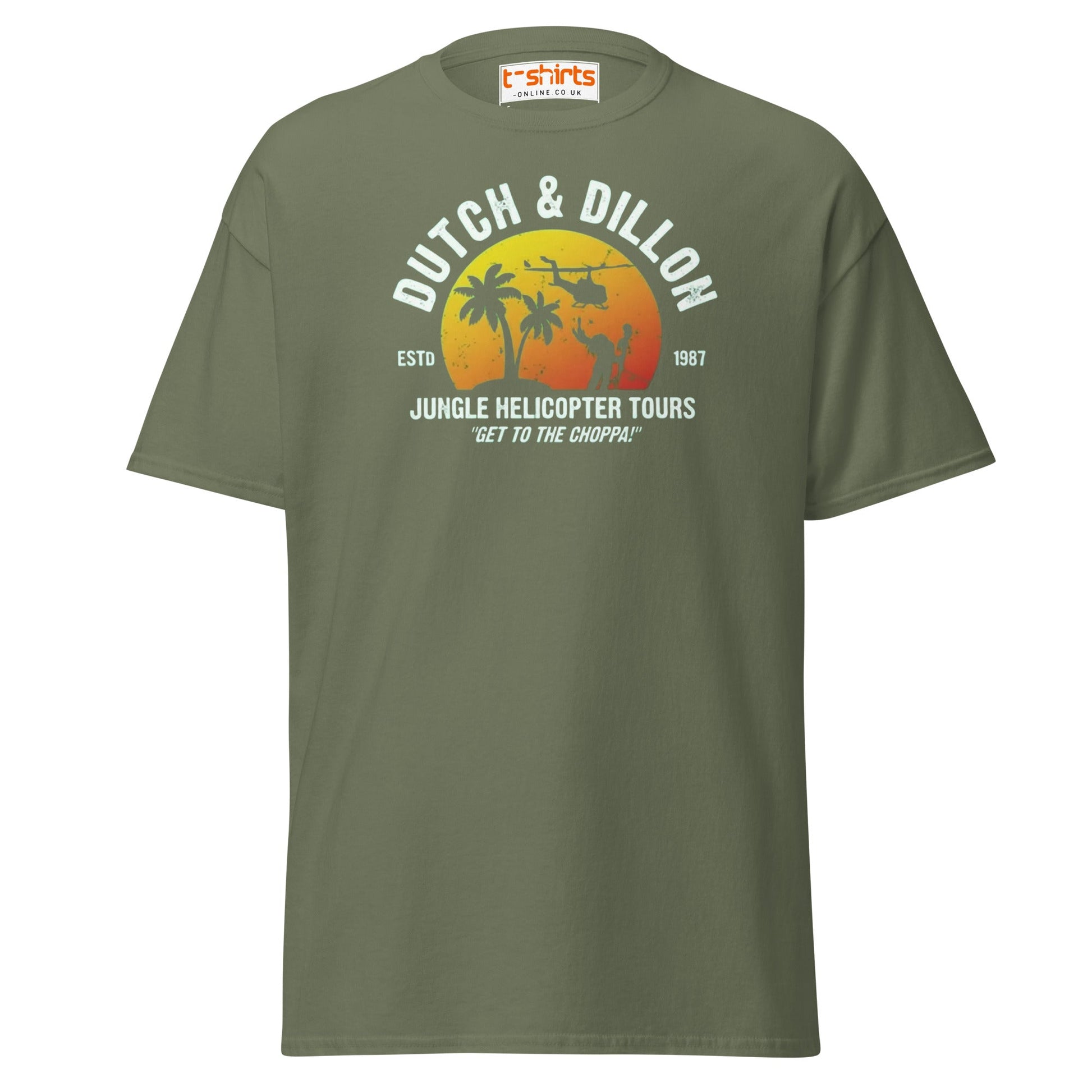 Dutch & Dillon Jungle Tours T-Shirt | Retro Movie Tee - Military Green - T-Shirts Online