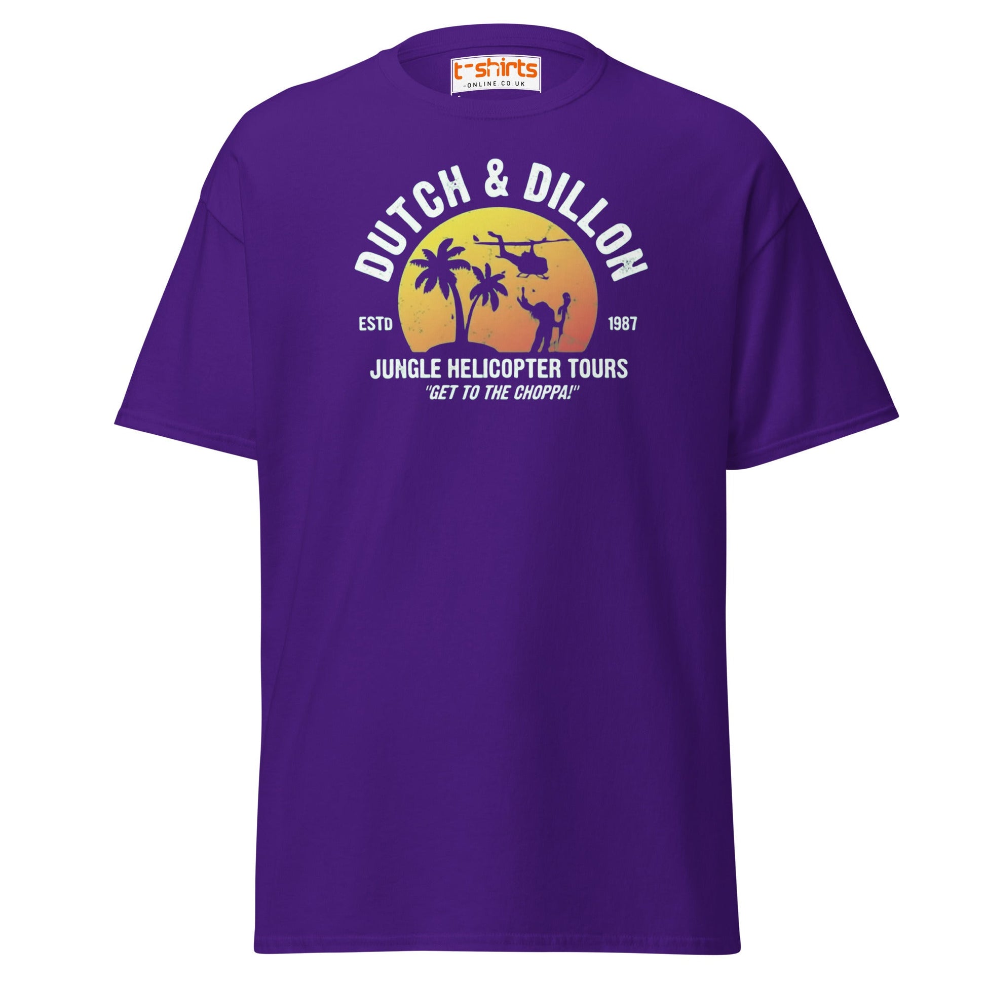 Dutch & Dillon Jungle Tours T-Shirt | Retro Movie Tee - Purple - T-Shirts Online