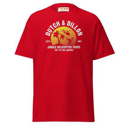 Dutch & Dillon Jungle Tours T-Shirt | Retro Movie Tee - Red - T-Shirts Online