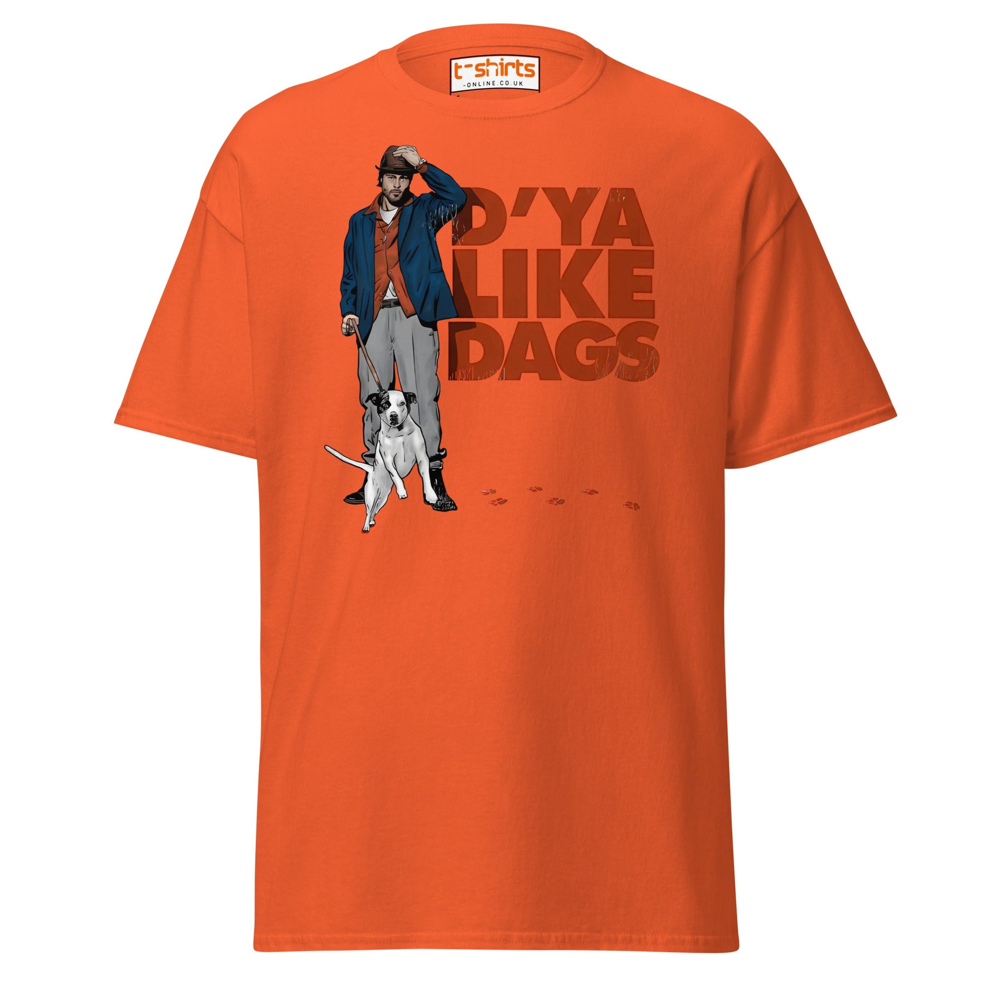 D’ya Like Dags Funny Dog T-Shirt – Humor Tee - Orange - T-Shirts Online