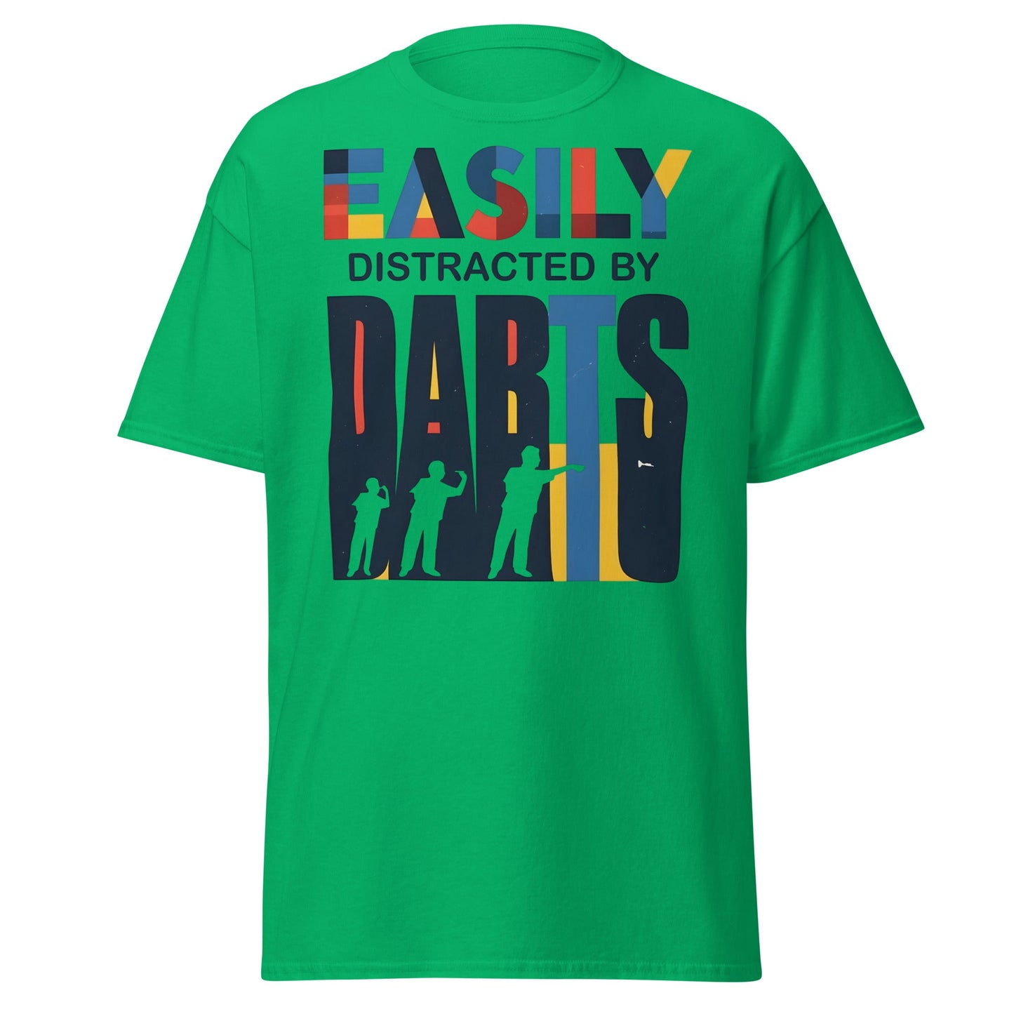 Easily Distracted by Darts T-Shirt - Funny Dart Player Tee - Irish Green - T-Shirts Online