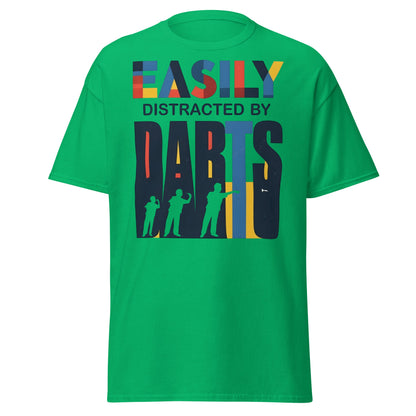 Easily Distracted by Darts T-Shirt - Funny Dart Player Tee - Irish Green - T-Shirts Online
