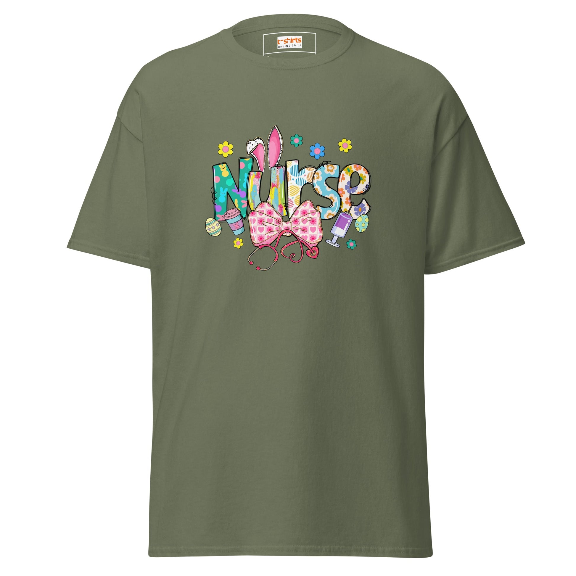 Easter Nurse | Nurse T-Shirt - Military Green - T-Shirts Online