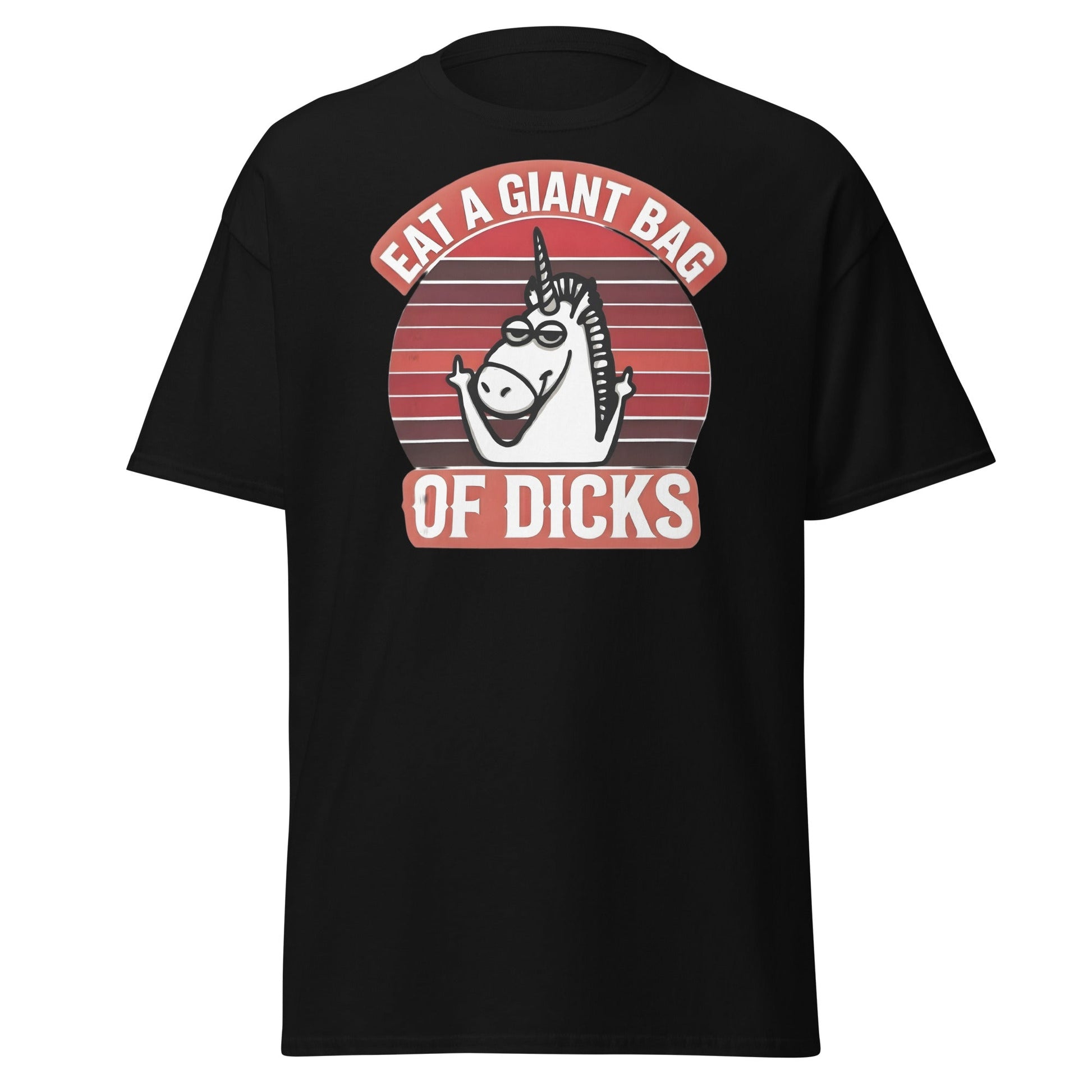 Eat a Giant Bag of Dicks Unicorn T-Shirt - Funny Adult Tee - Black - T-Shirts Online