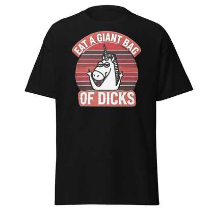 Eat a Giant Bag of Dicks Unicorn T-Shirt - Funny Adult Tee - Black - T-Shirts Online