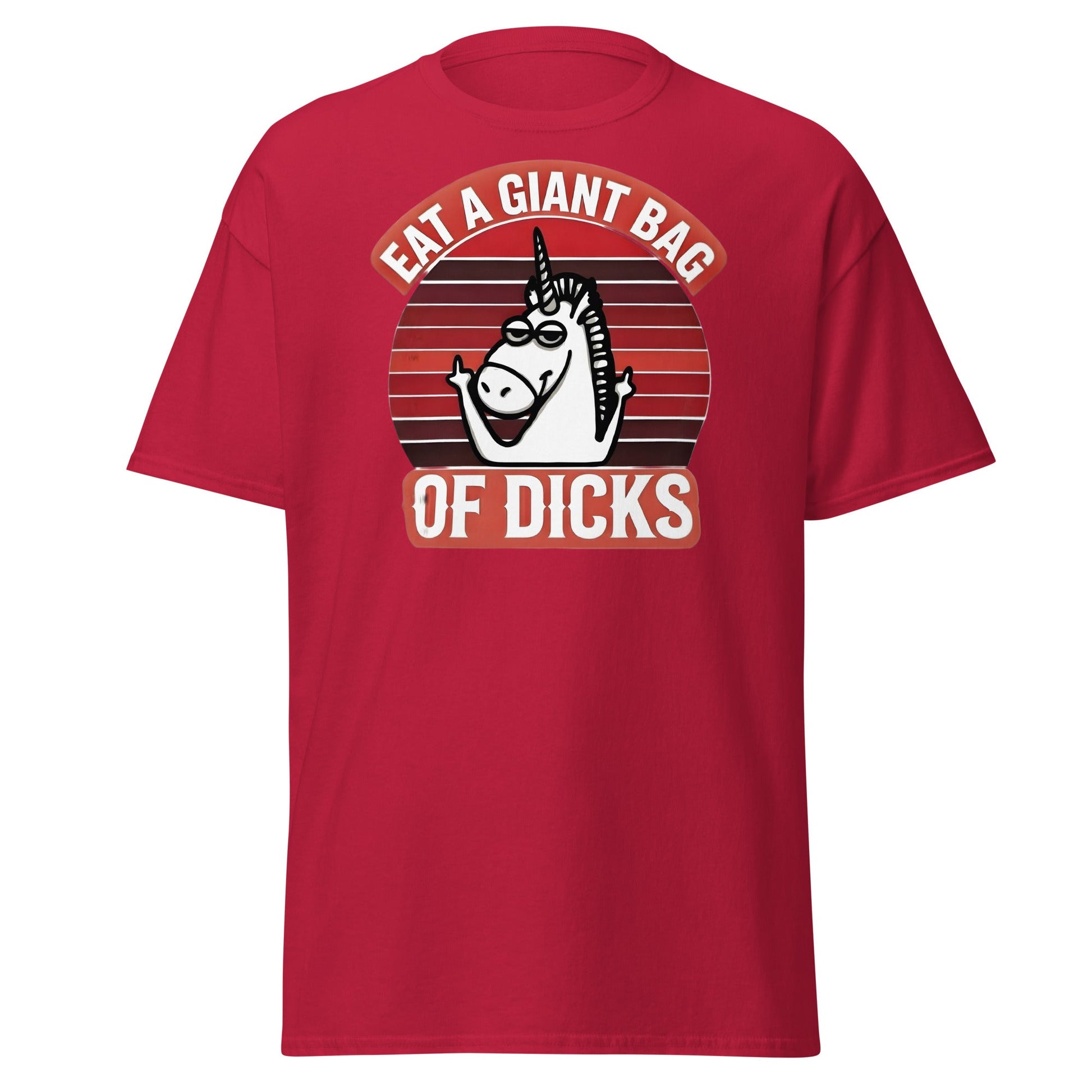 Eat a Giant Bag of Dicks Unicorn T-Shirt - Funny Adult Tee - Cardinal - T-Shirts Online