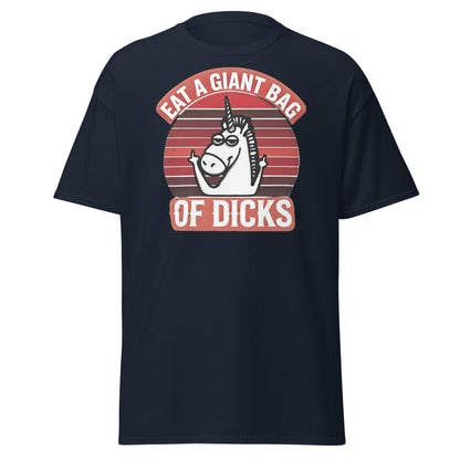 Eat a Giant Bag of Dicks Unicorn T-Shirt - Funny Adult Tee - Navy - T-Shirts Online