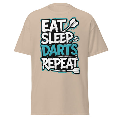 Eat Sleep Darts Repeat T-Shirt | Funny Dart Player Gift - Sand - T-Shirts Online