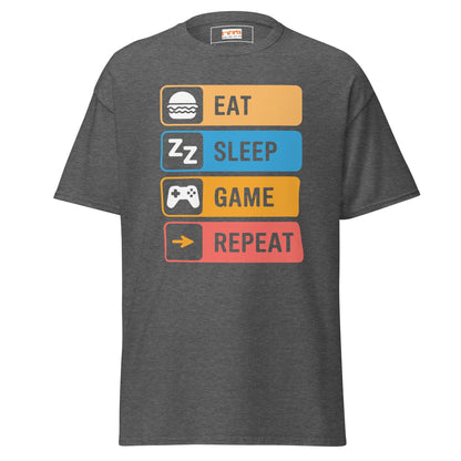 Eat Sleep Game | Gaming T-Shirt - Dark Heather - T-Shirts Online