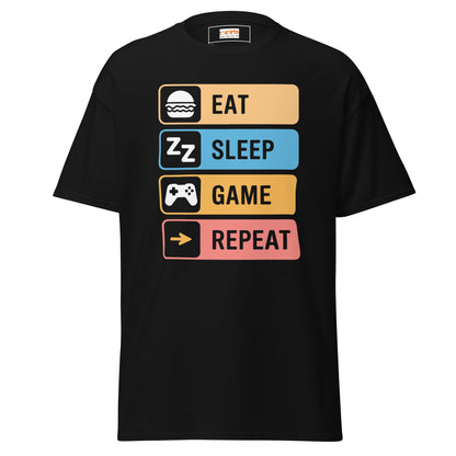 Eat Sleep Game | Gaming T-Shirt - Black - T-Shirts Online