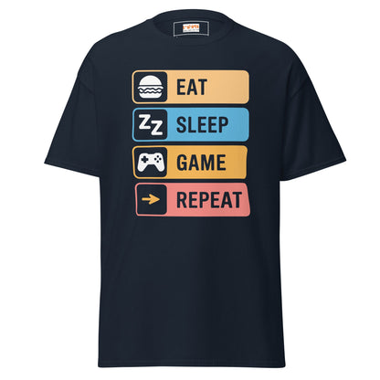 Eat Sleep Game | Gaming T-Shirt - Navy - T-Shirts Online