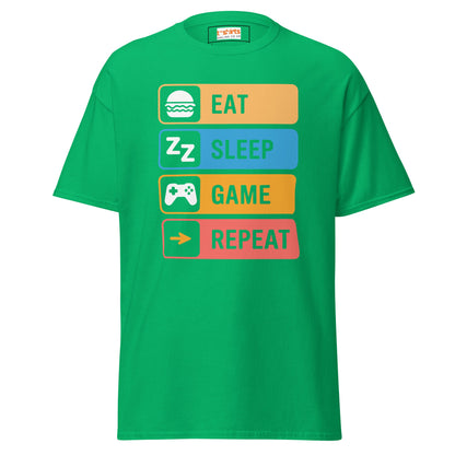 Eat Sleep Game | Gaming T-Shirt - Irish Green - T-Shirts Online