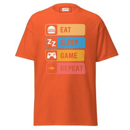 Eat Sleep Game | Gaming T-Shirt - Orange - T-Shirts Online