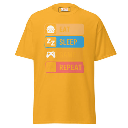 Eat Sleep Game | Gaming T-Shirt - Gold - T-Shirts Online