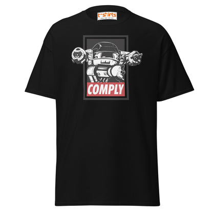 ED - 209 Comply T-Shirt – Retro RoboCop Mech Tee - Black - T-Shirts Online