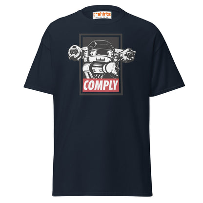 ED - 209 Comply T-Shirt – Retro RoboCop Mech Tee - Navy - T-Shirts Online