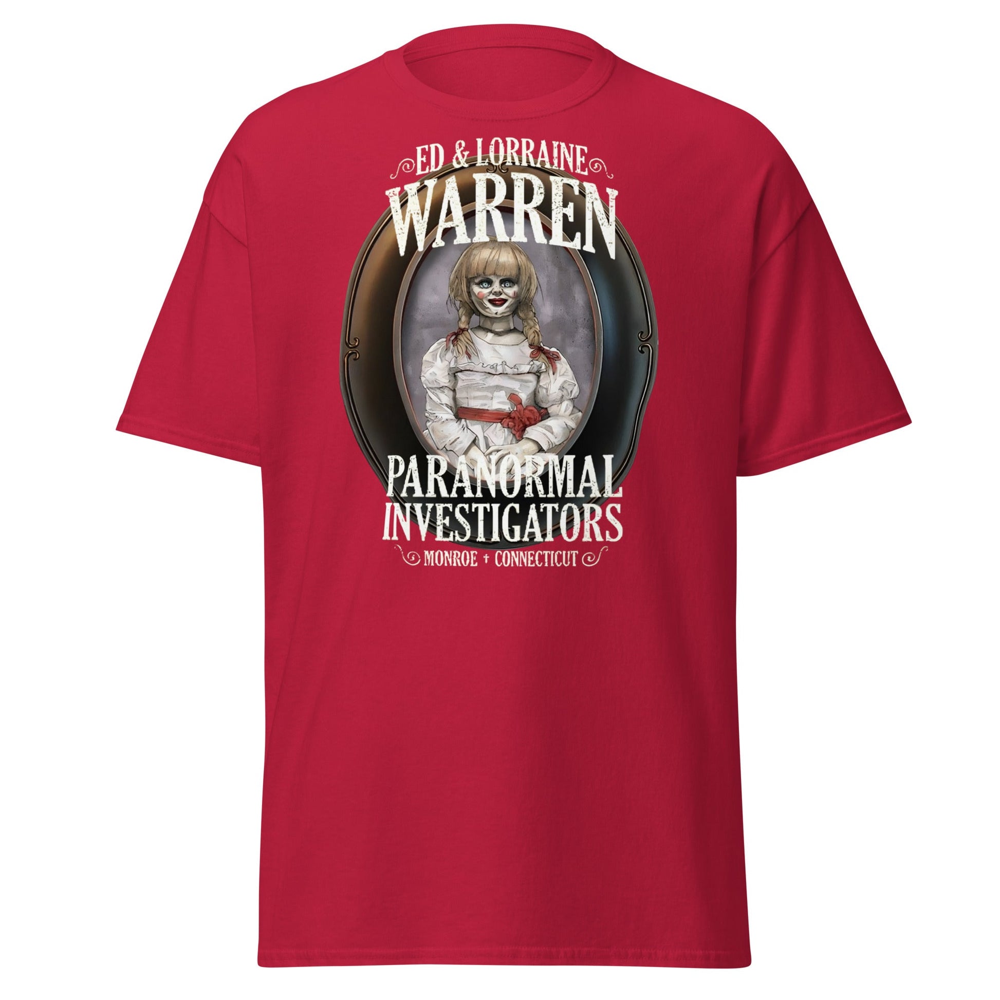 Ed & Lorraine Warren Paranormal Investigator T-Shirt - Cardinal - T-Shirts Online