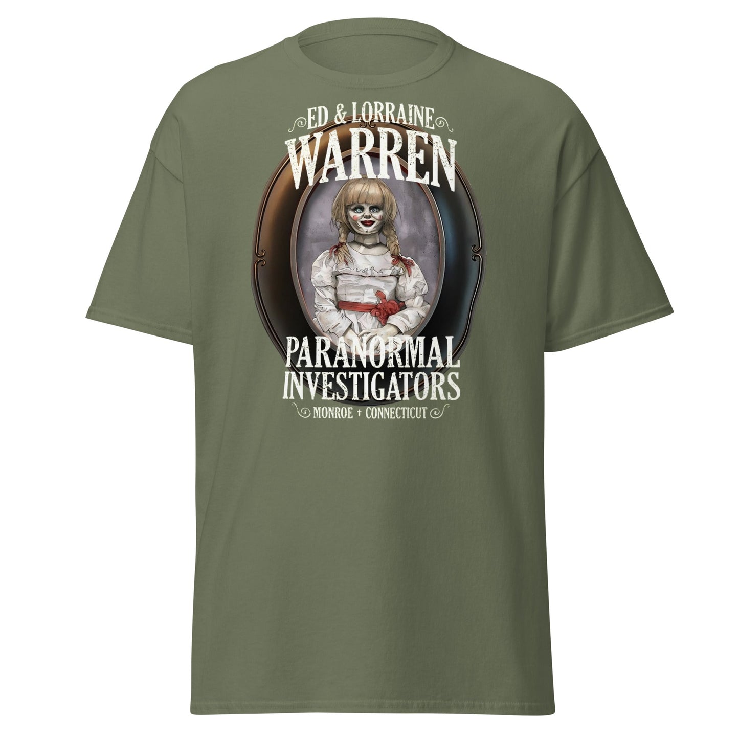 Ed & Lorraine Warren Paranormal Investigator T-Shirt - Military Green - T-Shirts Online