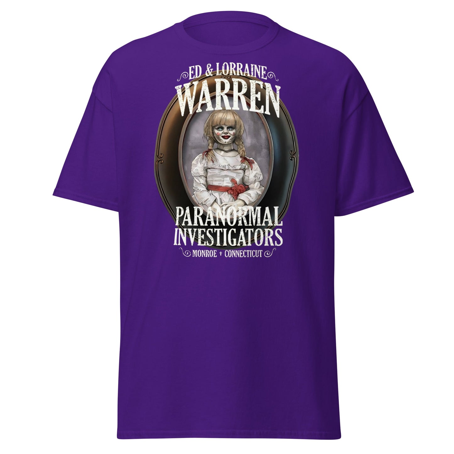 Ed & Lorraine Warren Paranormal Investigator T-Shirt - Purple - T-Shirts Online