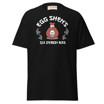 Egg Shen’s Six Demon Bag T-Shirt | Retro Movie Graphic Tee - Black - T-Shirts Online