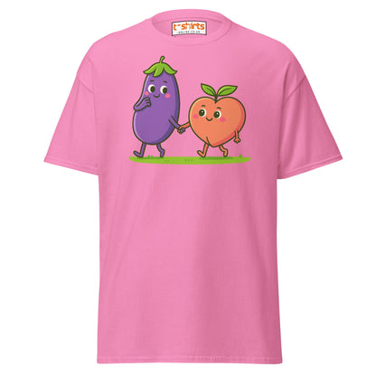 Eggplant & Peach Love T-Shirt – Kawaii Funny Tee - Azalea - T-Shirts Online
