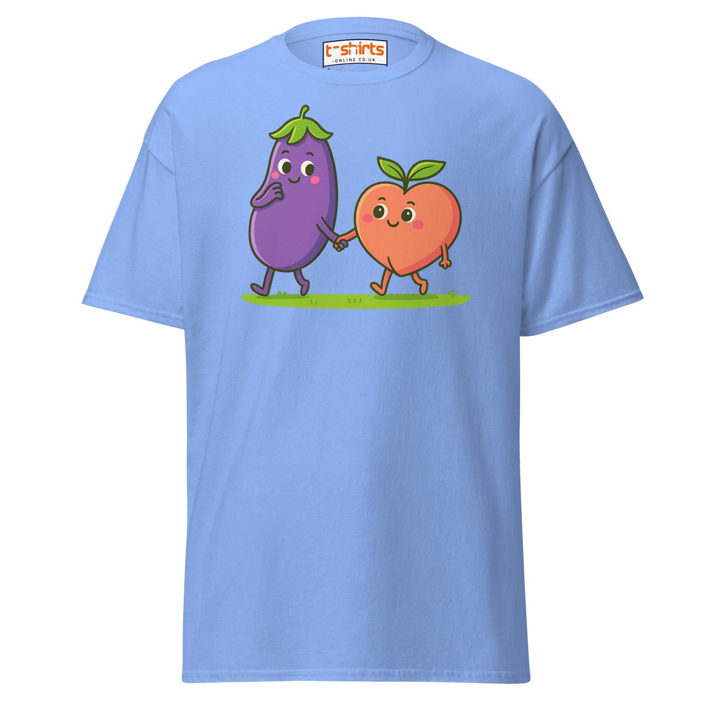 Eggplant & Peach Love T-Shirt – Kawaii Funny Tee - Carolina Blue - T-Shirts Online