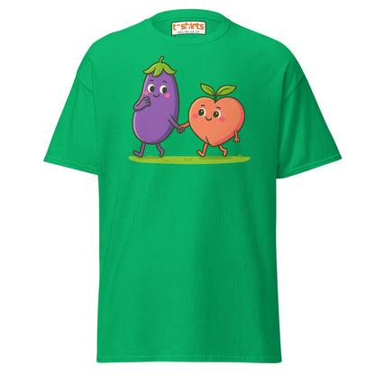 Eggplant & Peach Love T-Shirt – Kawaii Funny Tee - Irish Green - T-Shirts Online