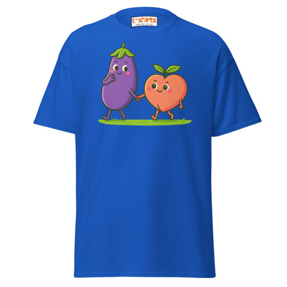 Eggplant & Peach Love T-Shirt – Kawaii Funny Tee - Royal - T-Shirts Online