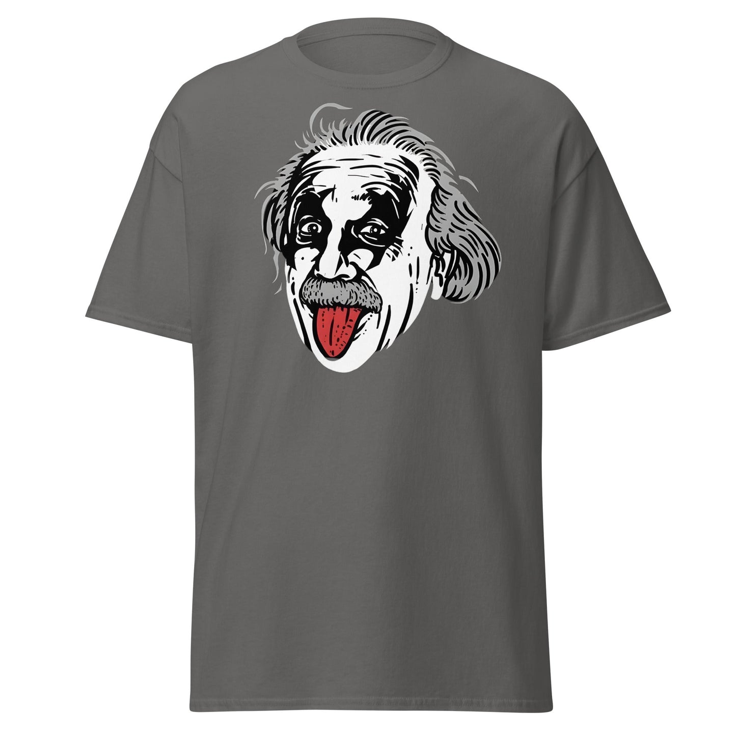 Einstein Tongue Out T-Shirt – Iconic Science Genius Tee - Charcoal - T-Shirts Online
