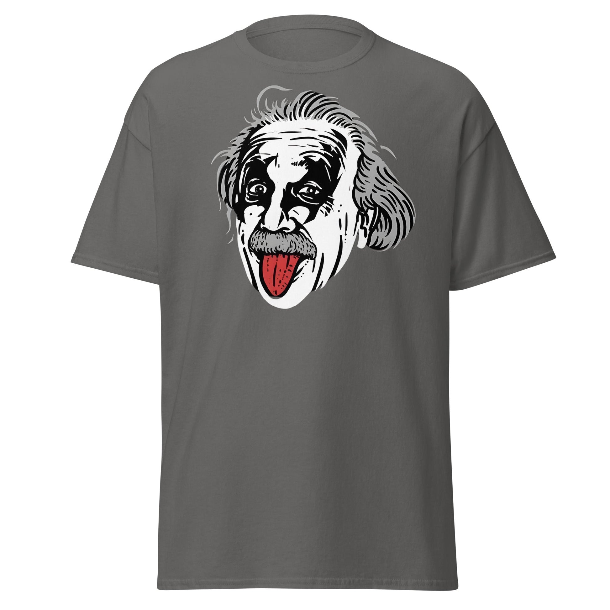Einstein Tongue Out T-Shirt – Iconic Science Genius Tee - Charcoal - T-Shirts Online