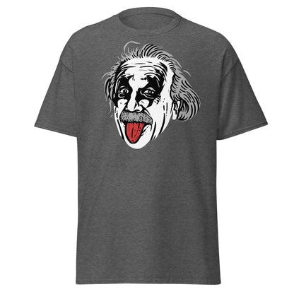 Einstein Tongue Out T-Shirt – Iconic Science Genius Tee - Dark Heather - T-Shirts Online