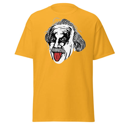 Einstein Tongue Out T-Shirt – Iconic Science Genius Tee - Gold - T-Shirts Online