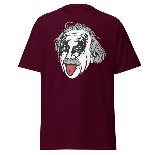 Einstein Tongue Out T-Shirt – Iconic Science Genius Tee - Maroon - T-Shirts Online